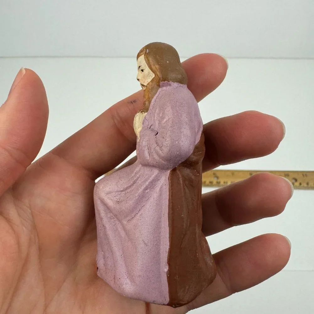 Vtg Nativity Manger Joseph Christmas Replacement Paper Mache Delicate‎ Germany